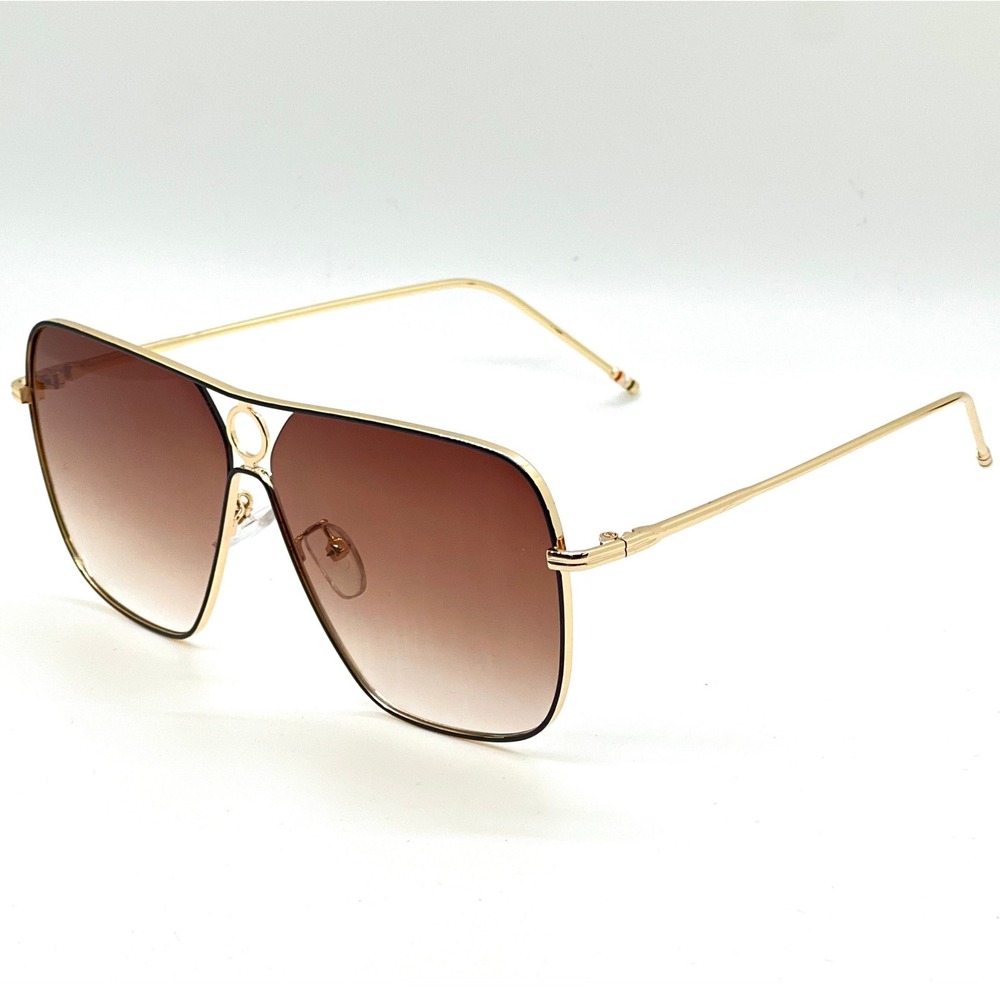 Aviator Sunglasses Gold Frame Brown Lens Fashion Pilot Sun Glasses Beach Wear‎